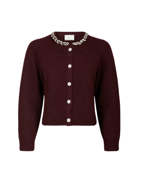 Marie stone knit cardigan - bordeaux - Afbeelding 2