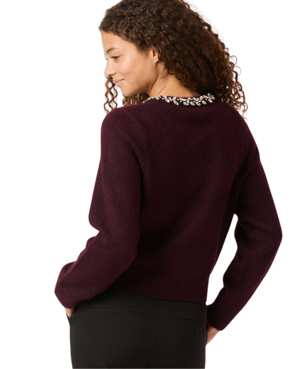 Marie stone knit cardigan - bordeaux - Afbeelding 4