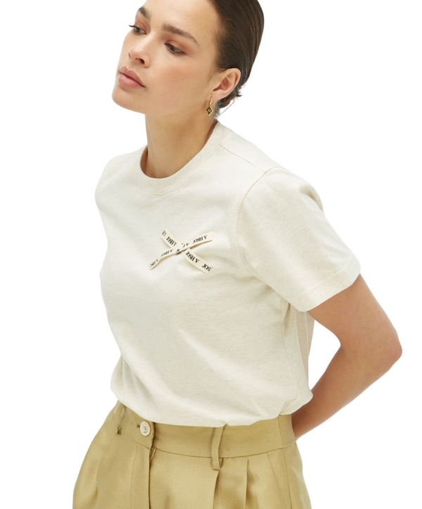 Dorie bow t-shirt - beige - Afbeelding 3