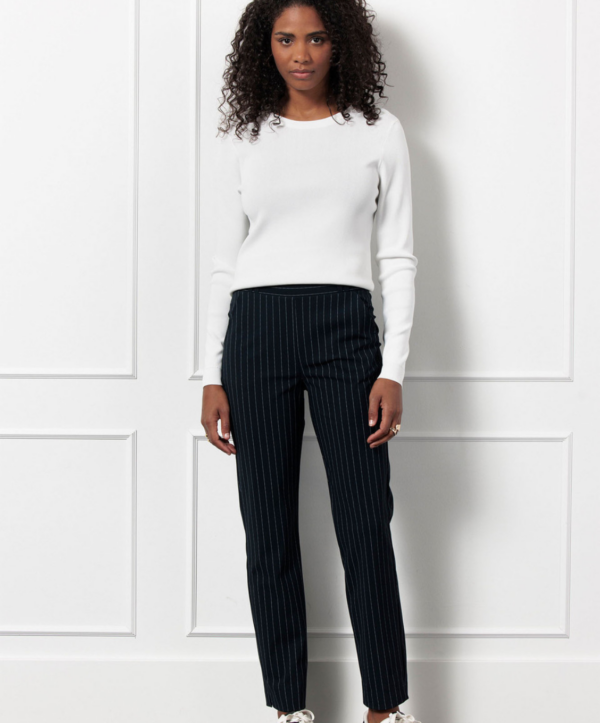 Anne pinstripe trouser - blauw/wit - Afbeelding 3