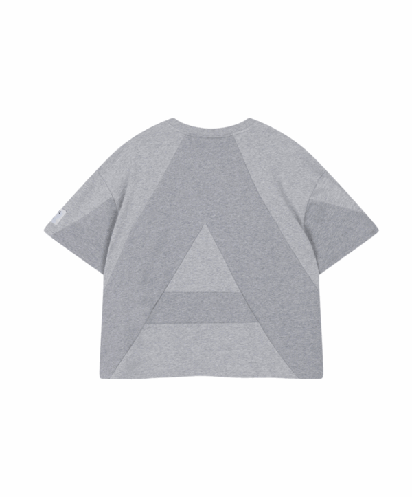 Melange sweat t-shirt - grijs - Afbeelding 4