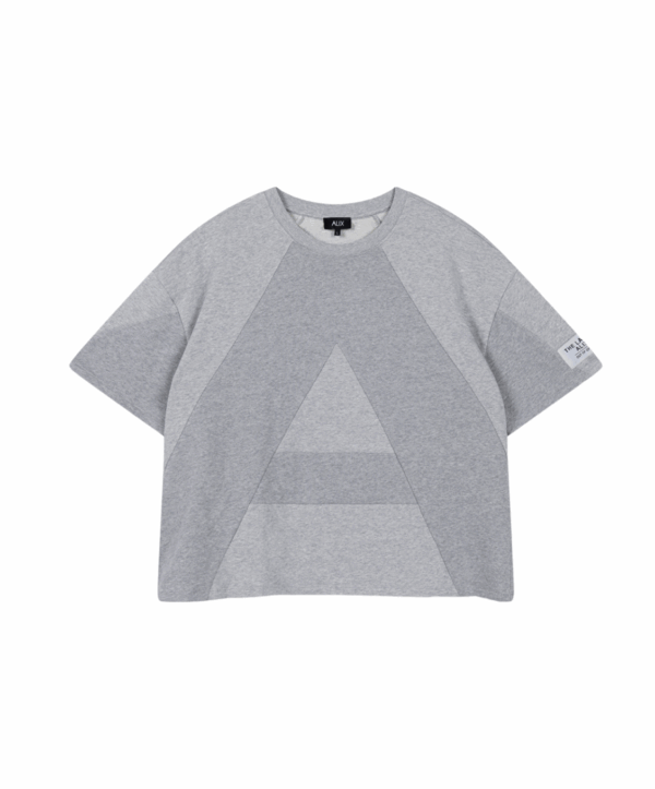 Melange sweat t-shirt - grijs - Afbeelding 2
