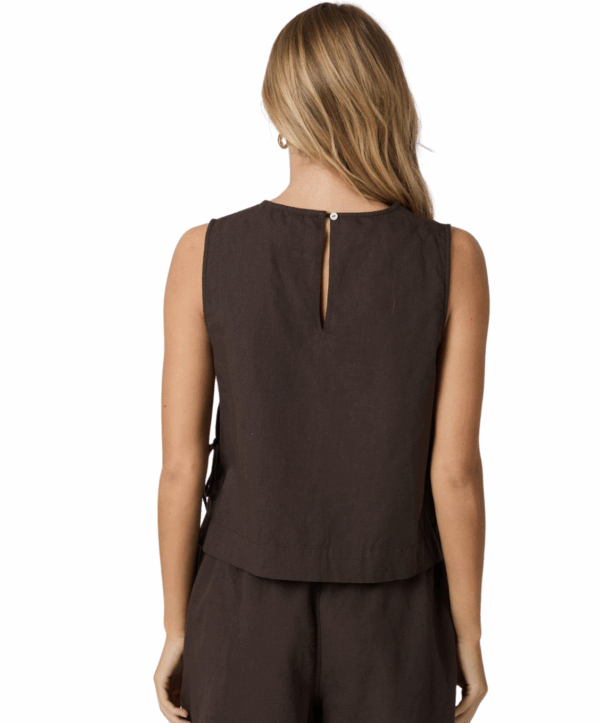 Svetlana linen top - bruin - Afbeelding 3