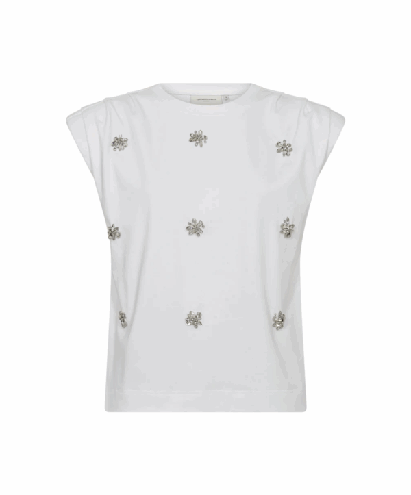 Cm muse t-shirt rhinestone - wit