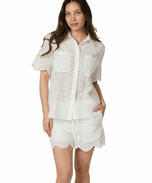 Gessie embroidery blouse - wit - Afbeelding 4
