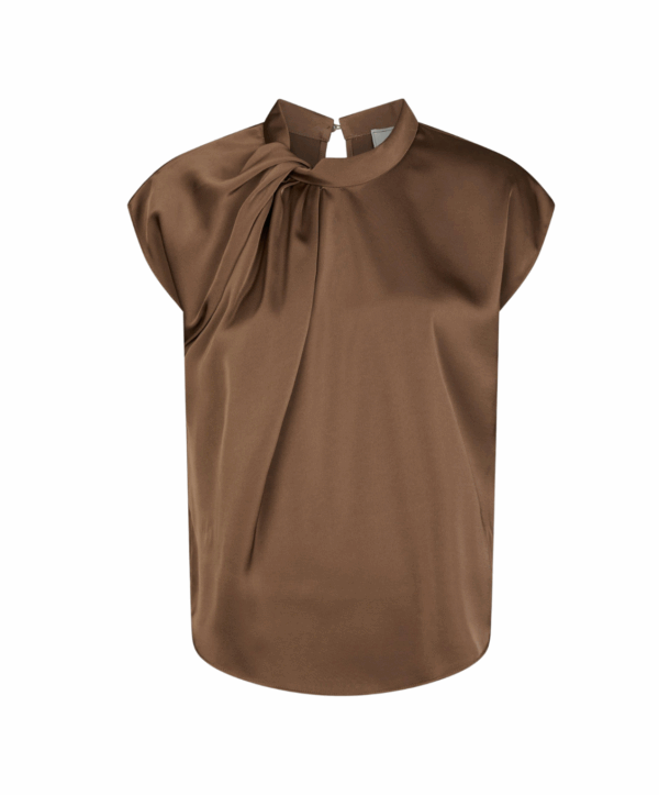 Fleur satin top - bruin