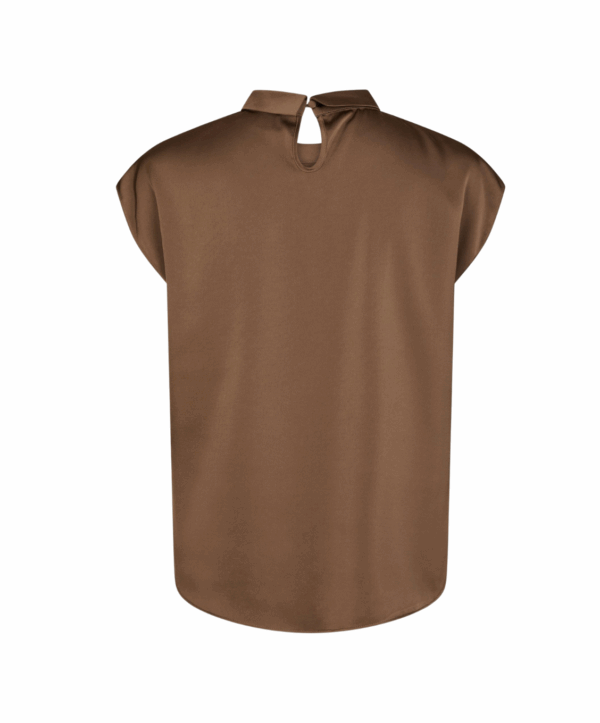 Fleur satin top - bruin - Afbeelding 3