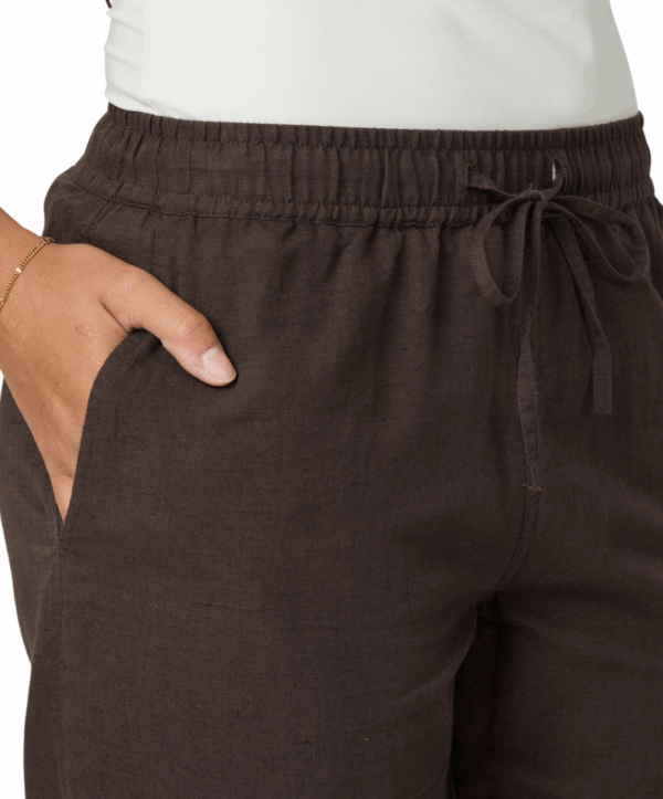 Sonar linen broek - bruin - Afbeelding 3