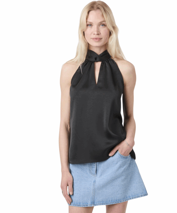 Svala sateen top - zwart - Afbeelding 2