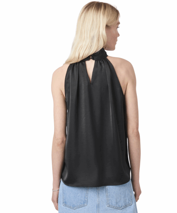 Svala sateen top - zwart - Afbeelding 4