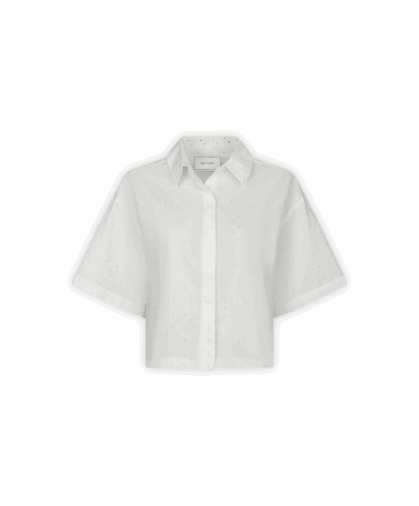 Jasie poplin stone blouse - wit - Afbeelding 2