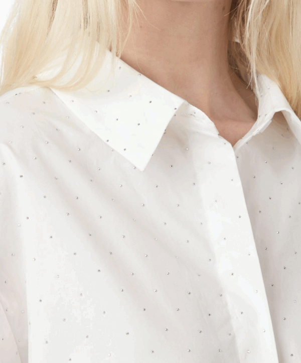 Jasie poplin stone blouse - wit - Afbeelding 5