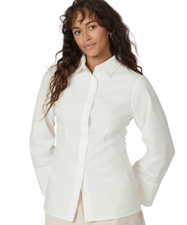 Caroli poplin blouse - wit - Afbeelding 3