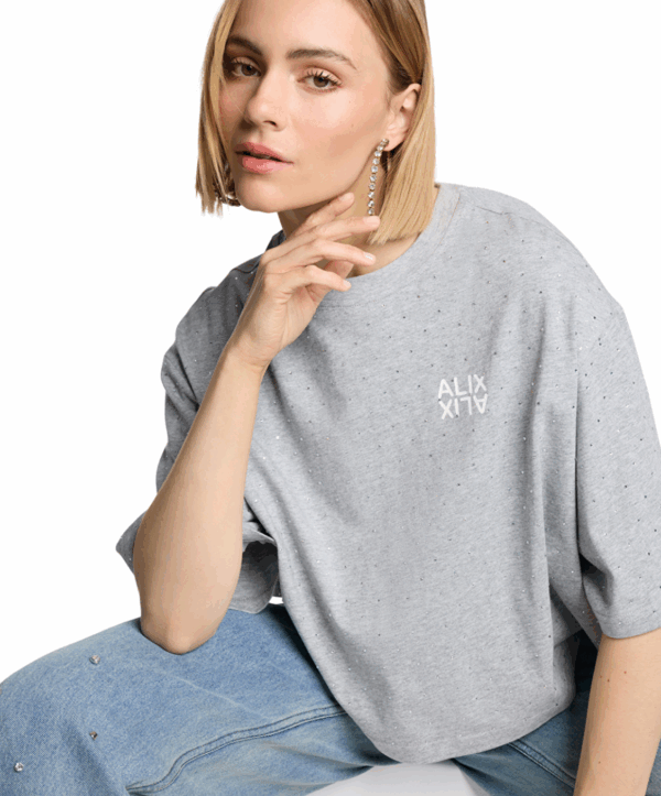 Studded t-shirt - grijs