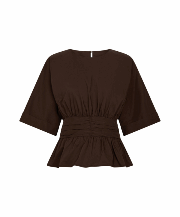Annegret poplin blouse - bruin
