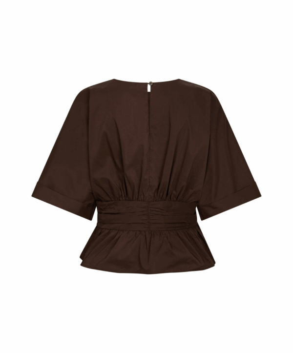 Annegret poplin blouse - bruin - Afbeelding 6