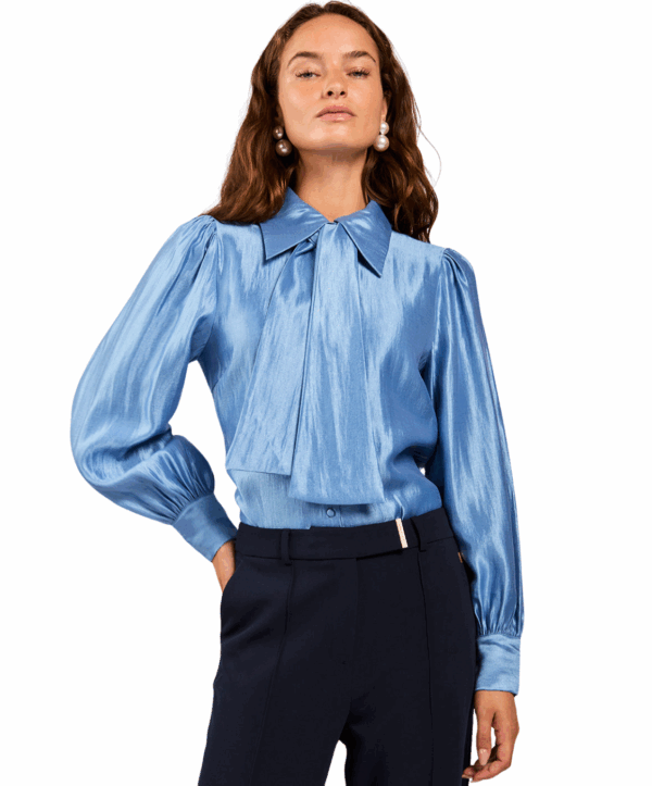 Veronne shimmer blouse - blauw