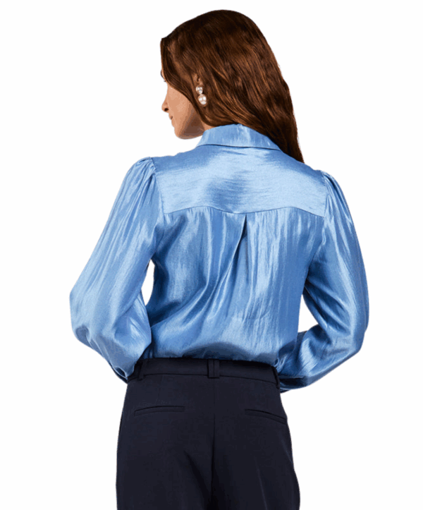 Veronne shimmer blouse - blauw - Afbeelding 3