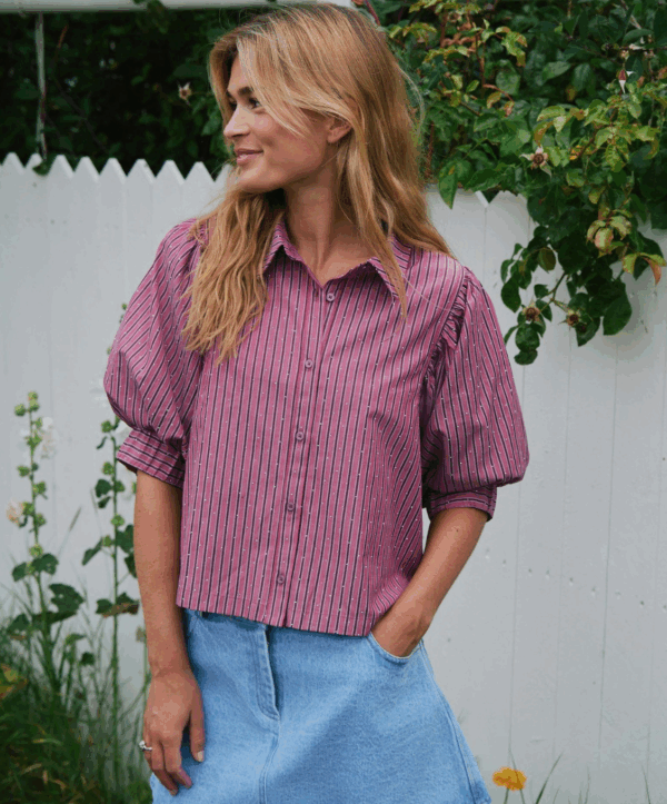 Etta blouse - roze/streep - Afbeelding 2