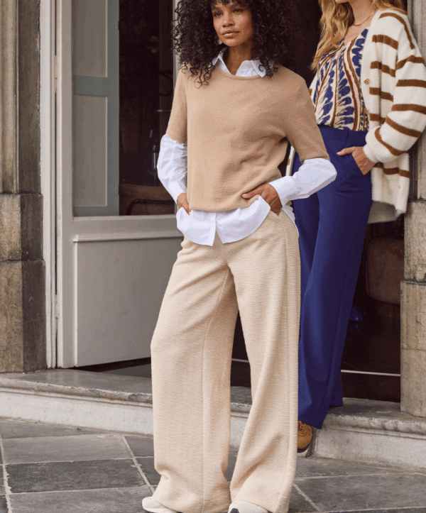 Lexie tweed trouser - beige - Afbeelding 2
