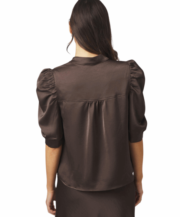 Roella sateen blouse - bruin - Afbeelding 5