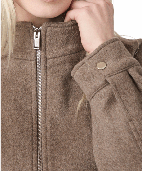 Florine wool bomber - bruin - Afbeelding 3