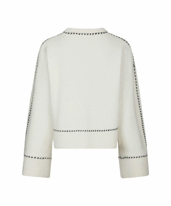 Roeme stitch trui - offwhite - Afbeelding 8