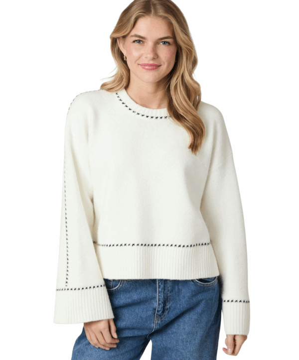 Roeme stitch trui - offwhite - Afbeelding 5