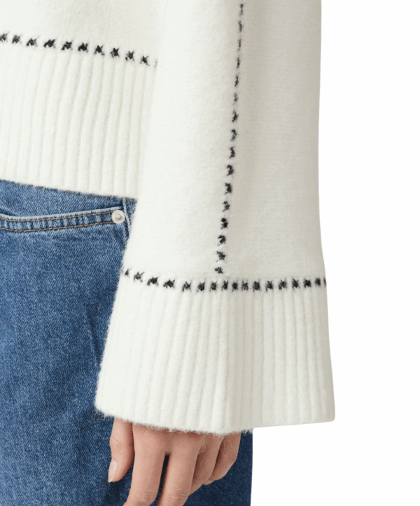 Roeme stitch trui - offwhite - Afbeelding 7