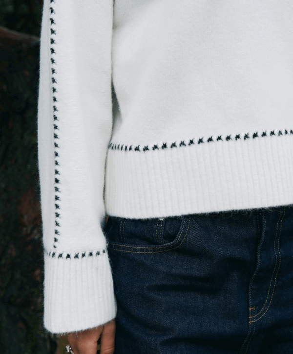 Roeme stitch trui - offwhite - Afbeelding 4