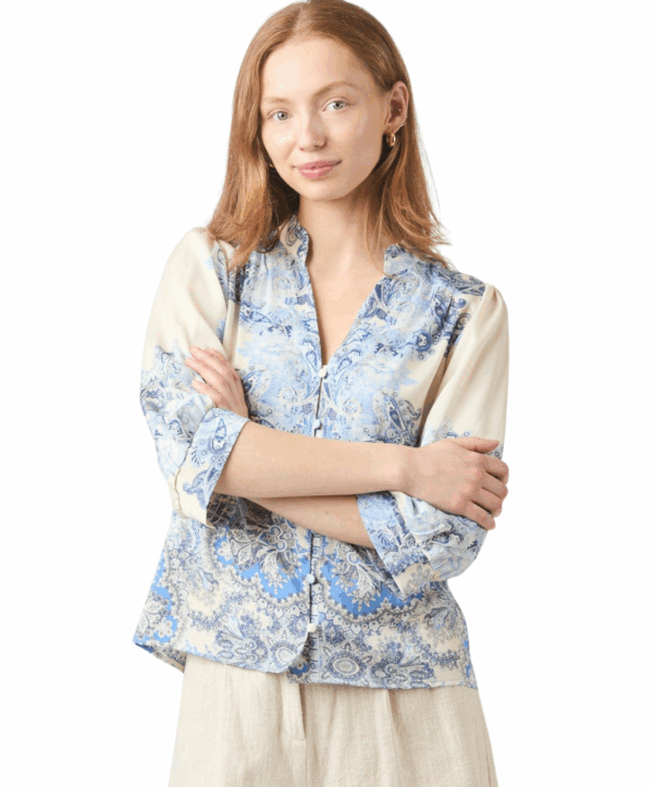Roselle paisley blouse - blauw/print - Afbeelding 2