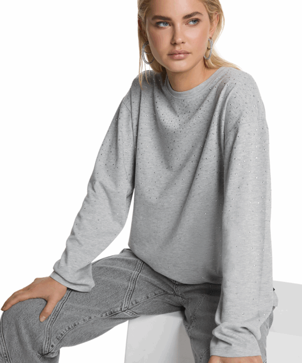Studded longsleeve - grijs