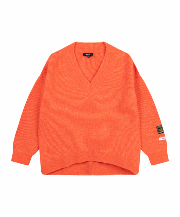 V-neck pullover - oranje - Afbeelding 2