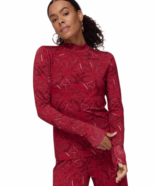 Jane longsleeve - rood print - Afbeelding 2