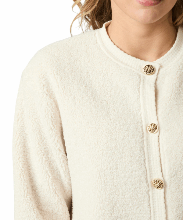 Limo fluffy cardigan - beige - Afbeelding 4