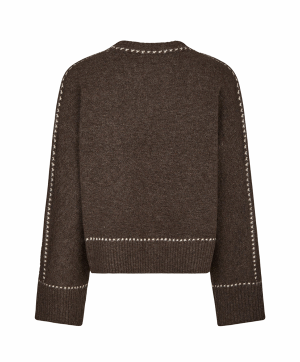 Roeme stitch trui - bruin - Afbeelding 6