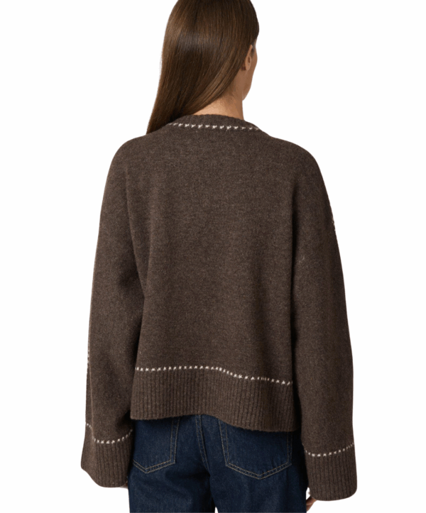 Roeme stitch trui - bruin - Afbeelding 4