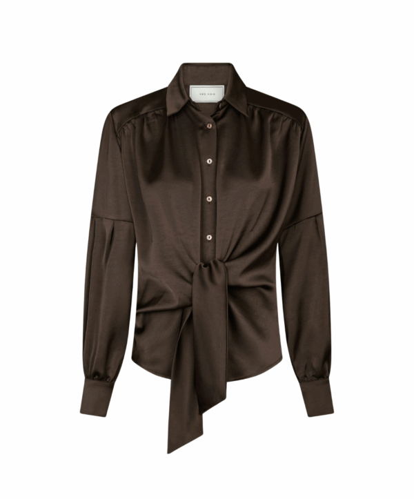 Naja satin blouse - bruin - Afbeelding 2
