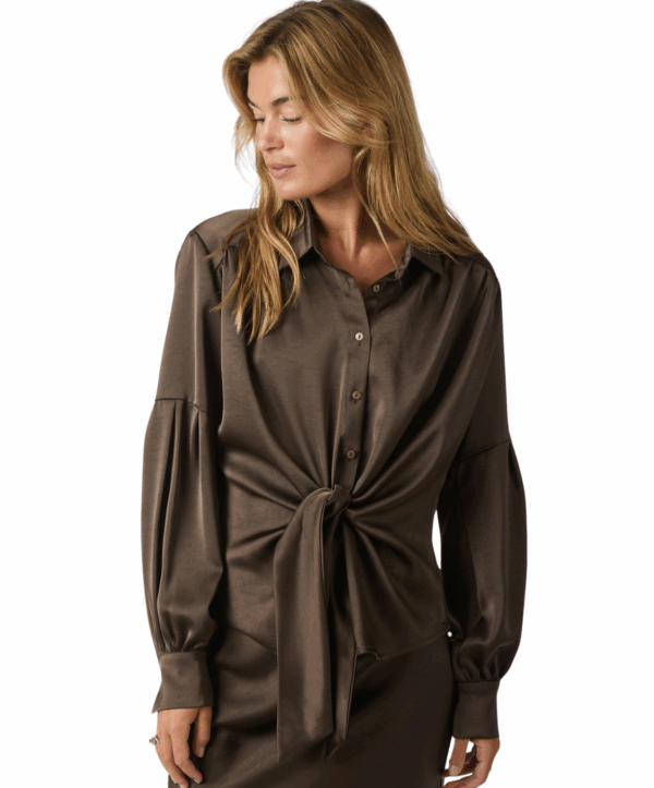 Naja satin blouse - bruin