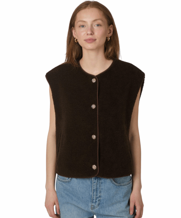 Mariko teddy gilet - bruin - Afbeelding 2
