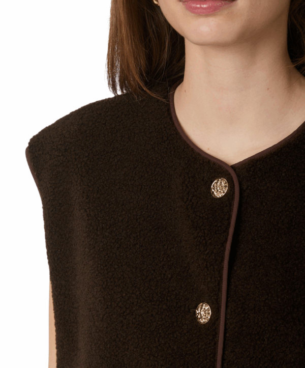 Mariko teddy gilet - bruin - Afbeelding 4