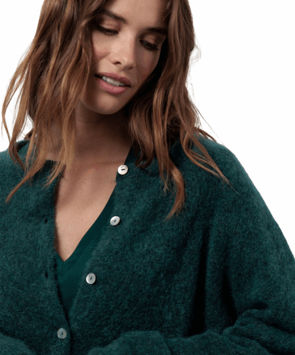 Bibi mohair cardigan - bottle green - Afbeelding 3