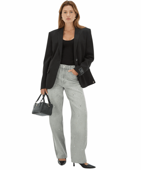 PHEBE jeans met studs - grijs - Afbeelding 3