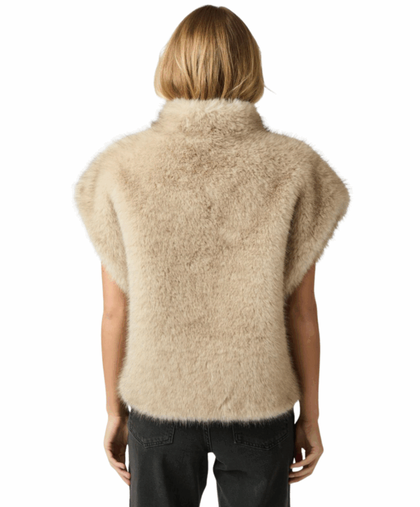 Kevini faux fur vest - beige - Afbeelding 4