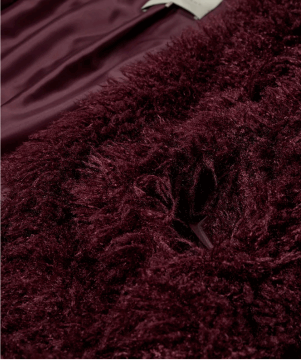 FQFINE faux fur jacket – Bordeaux - Afbeelding 3