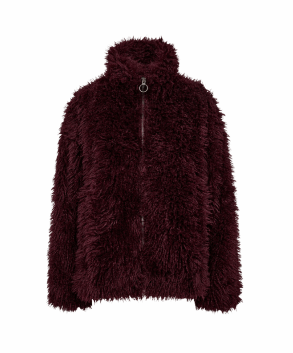 FQFINE faux fur jacket – Bordeaux