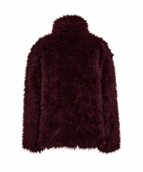 FQFINE faux fur jacket – Bordeaux - Afbeelding 2
