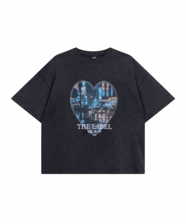 heart photoprint shrirt - donkergrijs