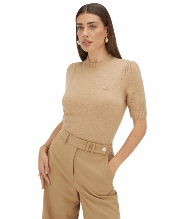 Franka fitted top - licht bruin - Afbeelding 2