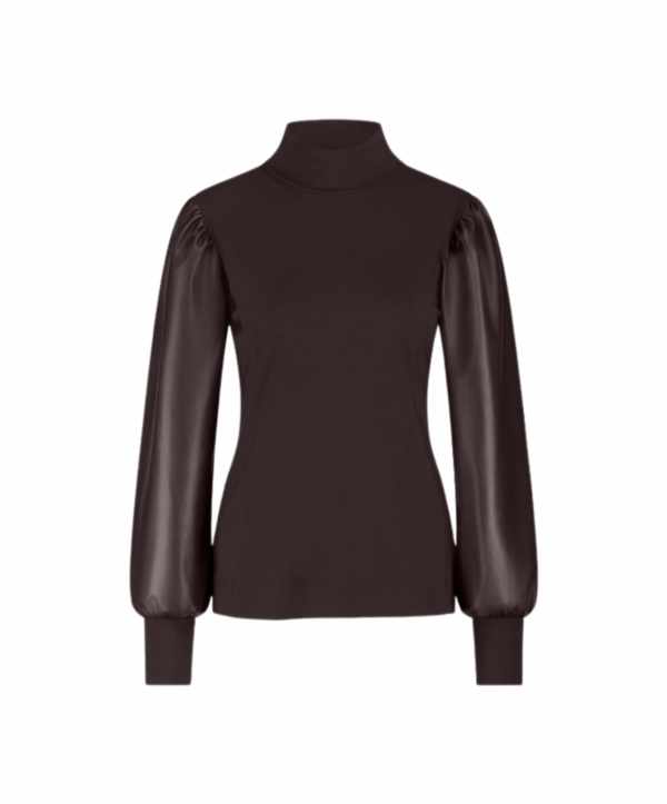 Noortje leather top - Espresso - Afbeelding 2